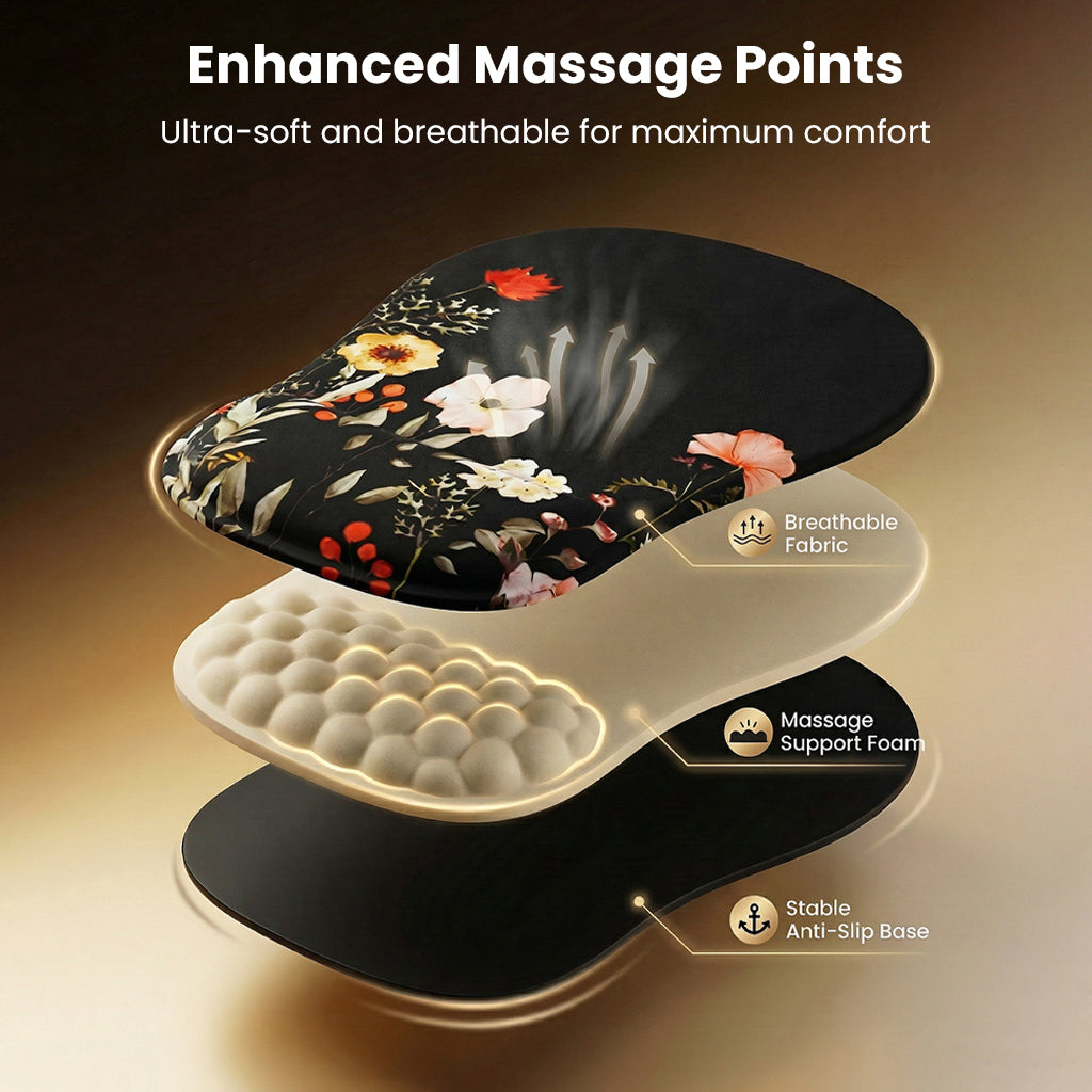 TECPHILE – Floral Ergonomic Honeycomb Mouse Pad With Wrist Support