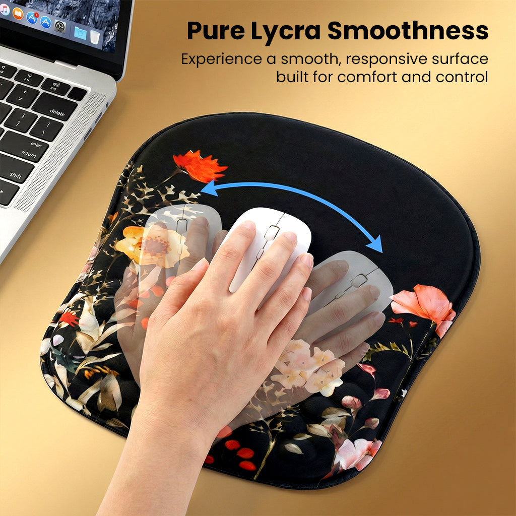 TECPHILE – Floral Ergonomic Honeycomb Mouse Pad With Wrist Support