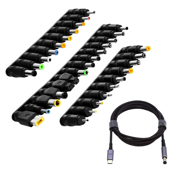 TECPHILE- Universal 34 PCs Laptop DC Adapter Set With 65W Cable (150CM) - 1