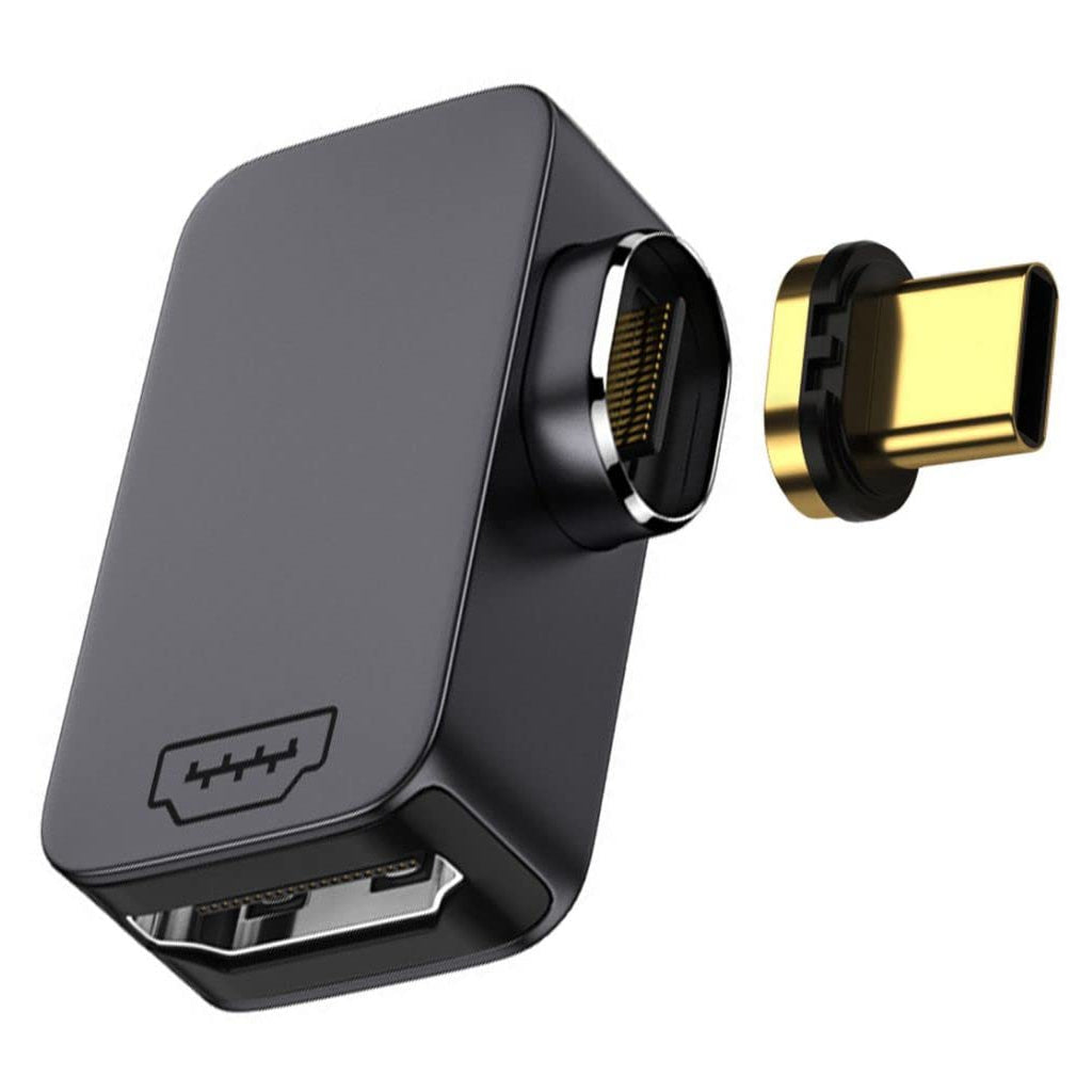 TECPHILE 4K FHD Magnetic Type C to HDMI Converter Adapter with detachable magnetic USB-C connector for seamless video output in laptops and monitors.