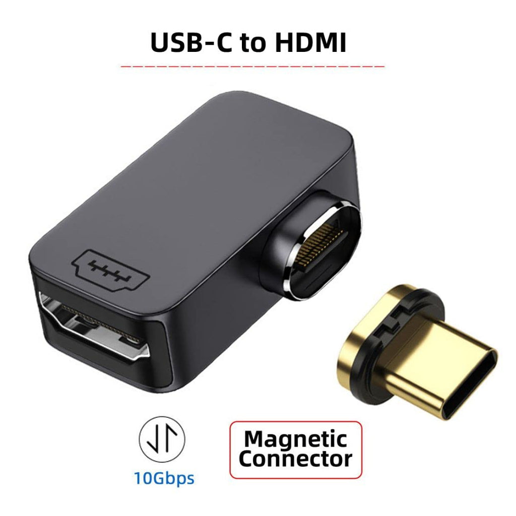 TECPHILE 4K FHD Magnetic Type C to HDMI Converter Adapter featuring USB-C to HDMI 10Gbps magnetic connector for high-speed 4K video transmission.