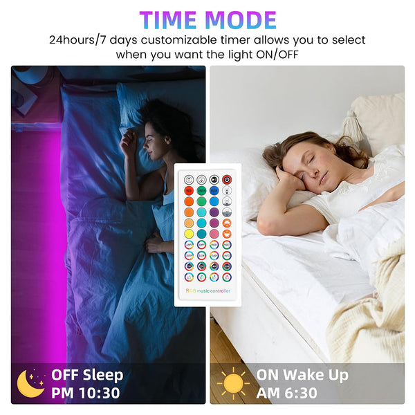 TECPHILE RGB LED Smart 4 Pin Dual Strip Light Controller with Remote - 8