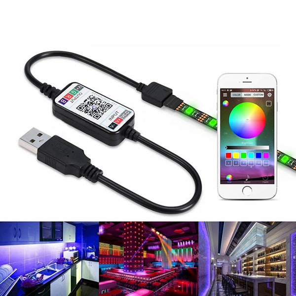 TECPHILE 5W USB Bluetooth 4 Pin RGB LED Strip Controller - 1