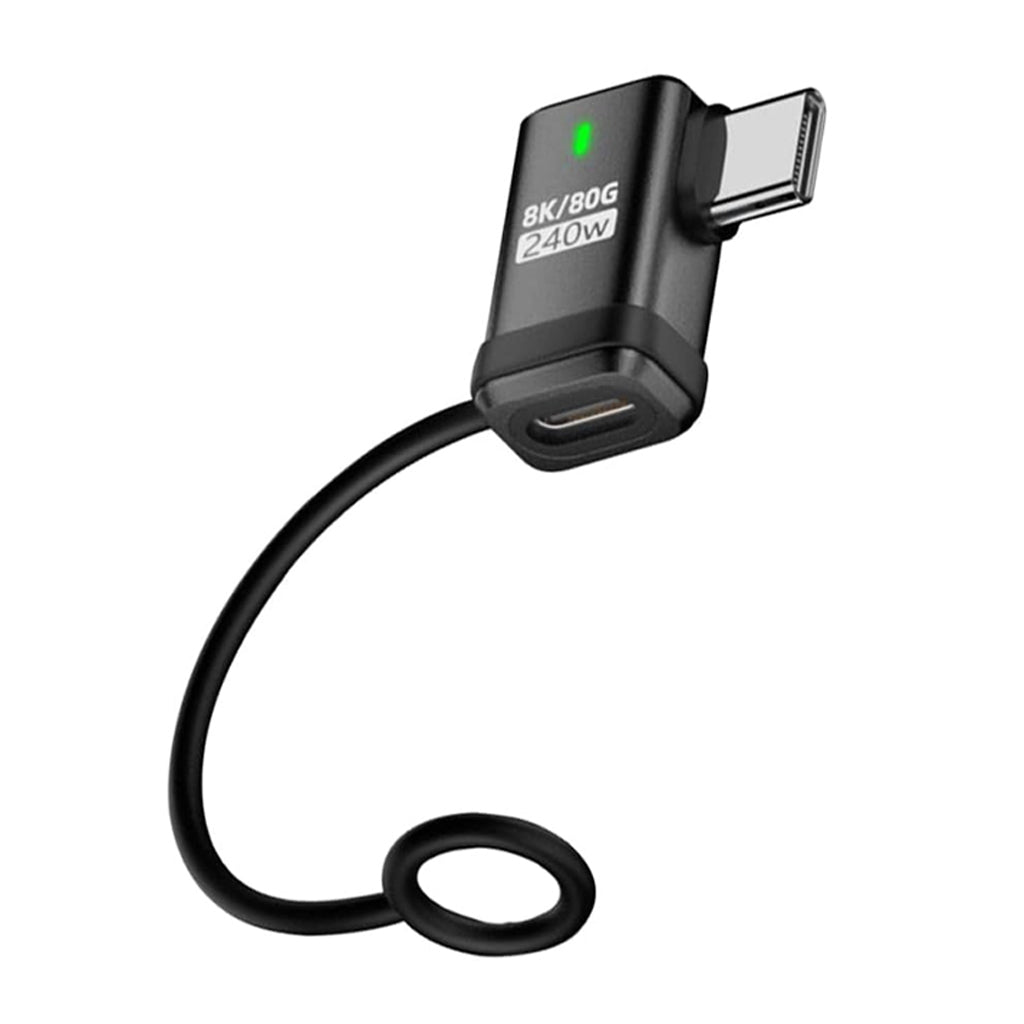 TECPHILE 240W Type-C Adapter with USB-C female port and LED indicator, ideal for high-speed charging and data transfer for laptops and tablets.