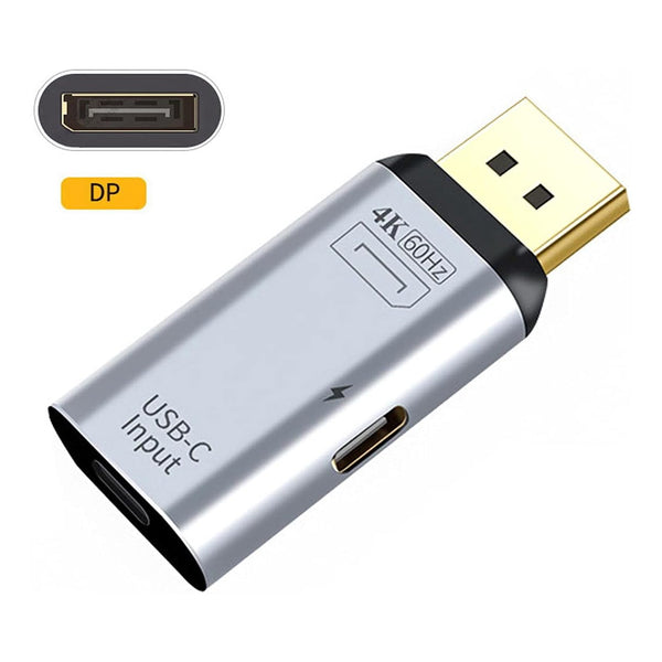TECPHILE DisplayPort/Mini DP USB C 4K60Hz 100W Converter - 5