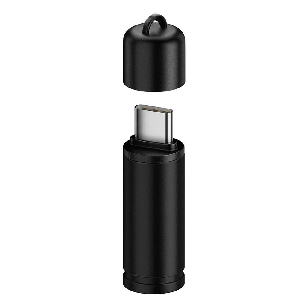 TECPHILE-OTG Igniter Adapter with USB-C plug and protective cap, compact design for portable use as a mini lighter for Type-C devices.
