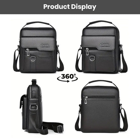 TECPHILE - D507 PU Leather Side Sling Bag With Adjustable Straps - 0