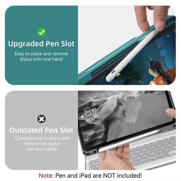 HD11T Keyboard Case for iPad Air 11 M3, M2, 5th Gen & iPad Pro 11 inch - 14