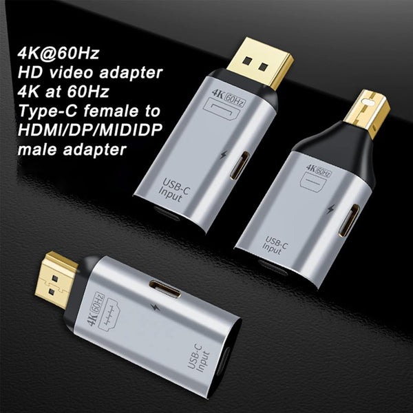 TECPHILE DisplayPort/Mini DP USB C 4K60Hz 100W Converter - 9