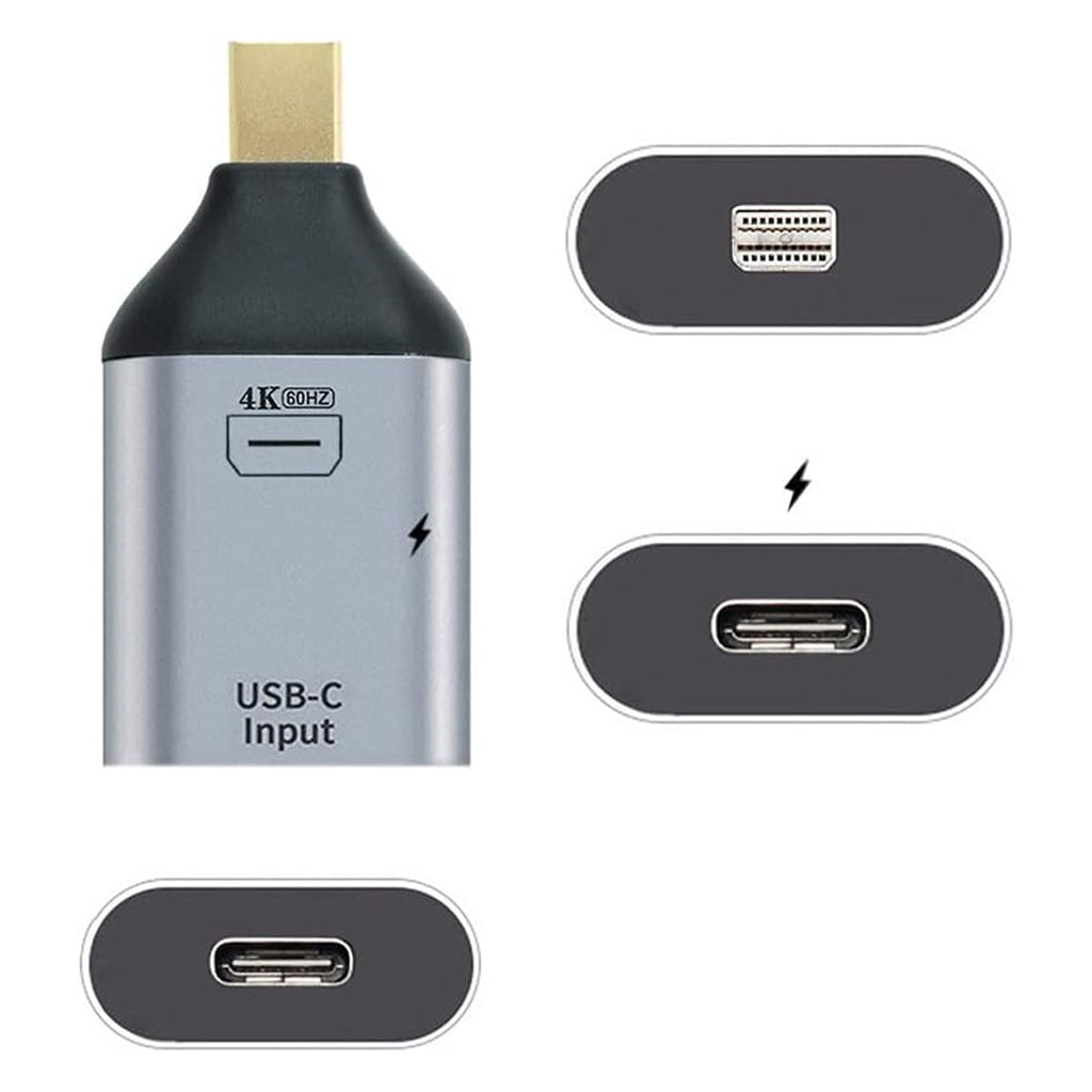 TECPHILE-Mini-DP-to-USB-C-4K_60Hz-100W-Converter-Adapter-
