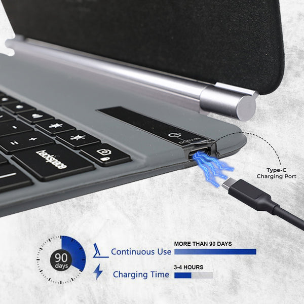 TECPHILE - P129 Pro Wireless Keyboard Case For iPad Pro 12.9 - 5