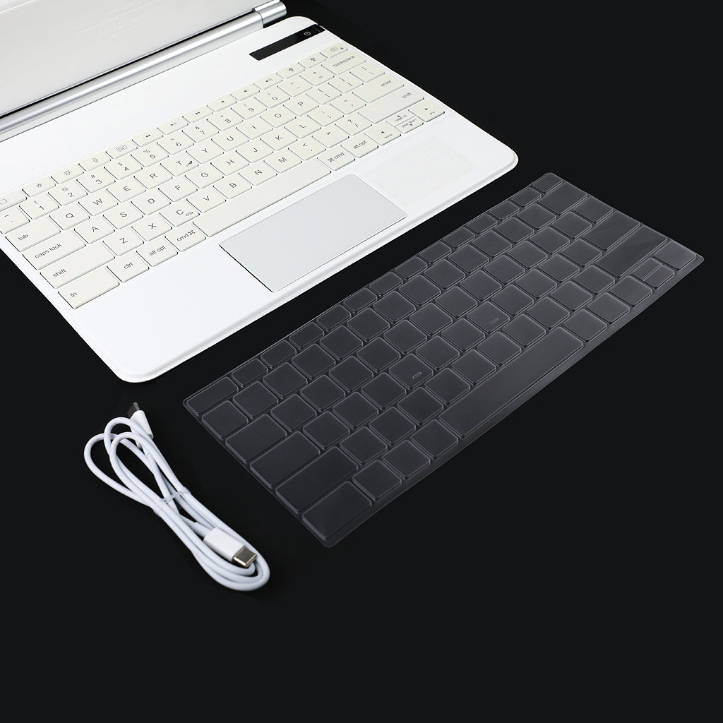 TECPHILE P129 Pro Keyboard Case for iPad Pro 12.9 includes keyboard cover and USB-C charging cable for complete accessory set.