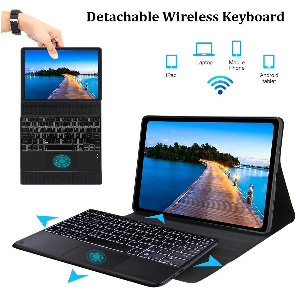Detachable wireless keyboard of PST-M7112 Case for Xiaomi Pad 7 / 7 Pro 11.2” supports multiple devices including tablets and phones.