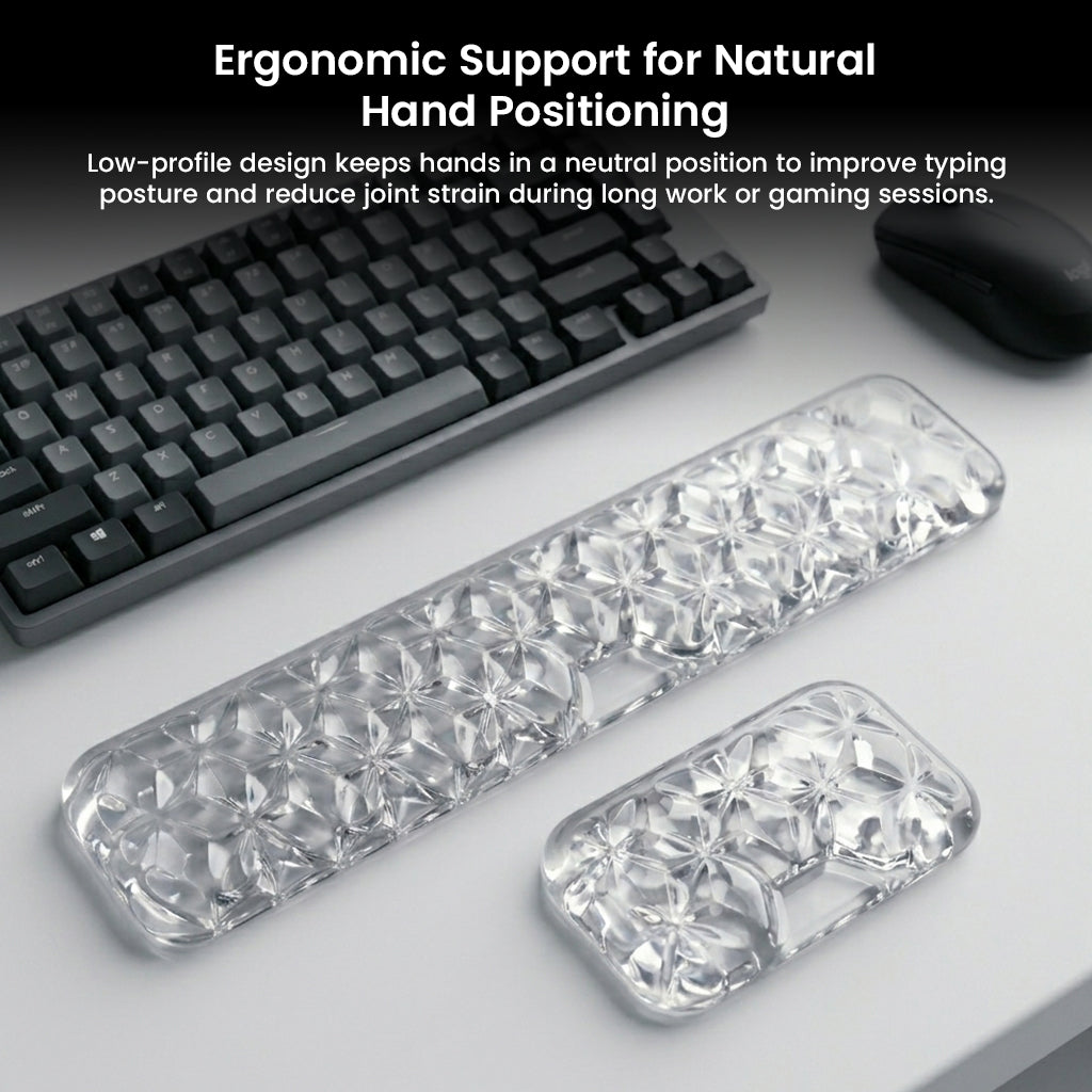 TECPHILE - Set of 2 Transparent Gel Keyboard and Mouse Wrist Rest