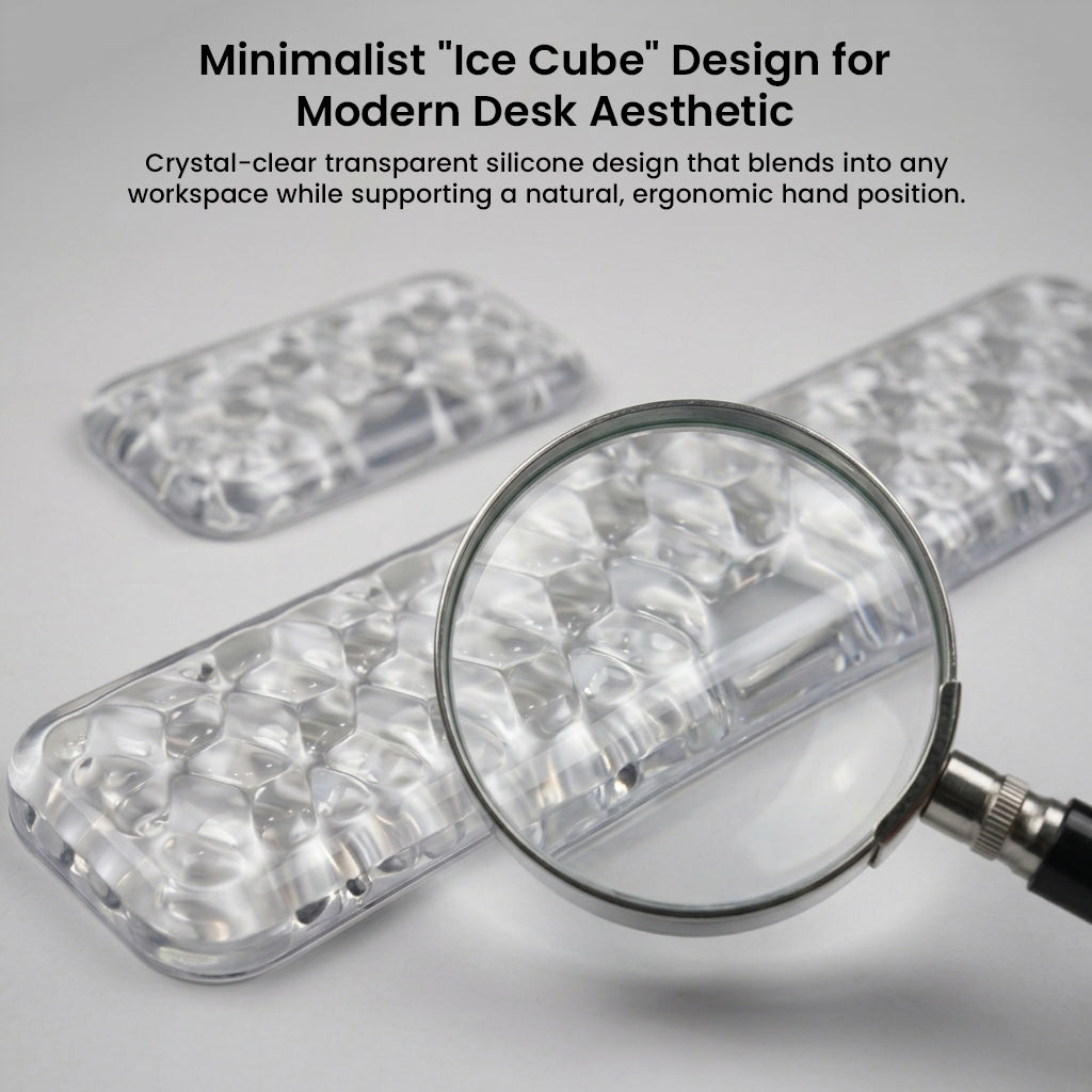 TECPHILE - Set of 2 Transparent Gel Keyboard and Mouse Wrist Rest
