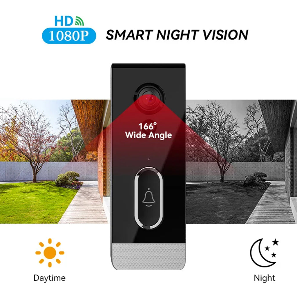 TECPHILE Smart Wireless Video Doorbell Two Way Audio