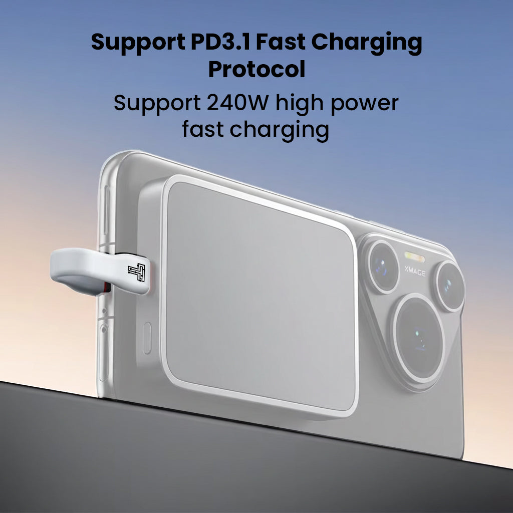 TECPHILE TP02 fast charging cable supports PD3.1 protocol, delivering 240W high power for smartphones and other USB-C devices.