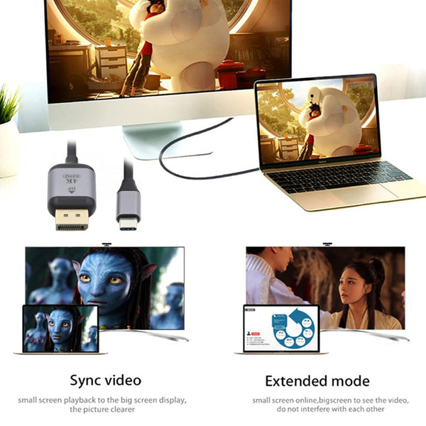 TECPHILE USB Type C to Mini Display Port Cable - 24