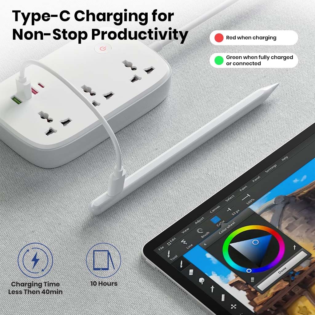 TECPHILE V1S Upgraded Stylus Pen For iPads with Type-C Port for Convinient Recharging