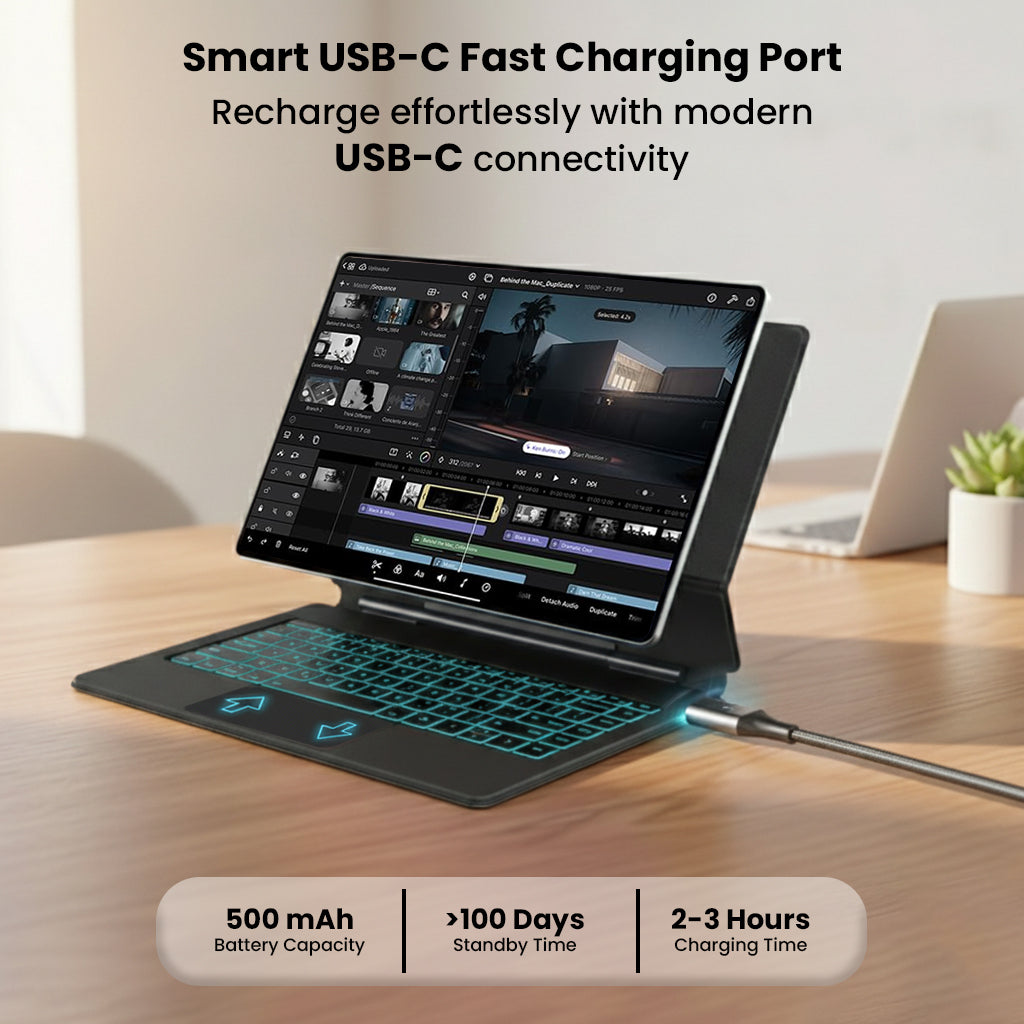Galaxy Tab S11 Ultra with adjustable stand and USB-C charging port