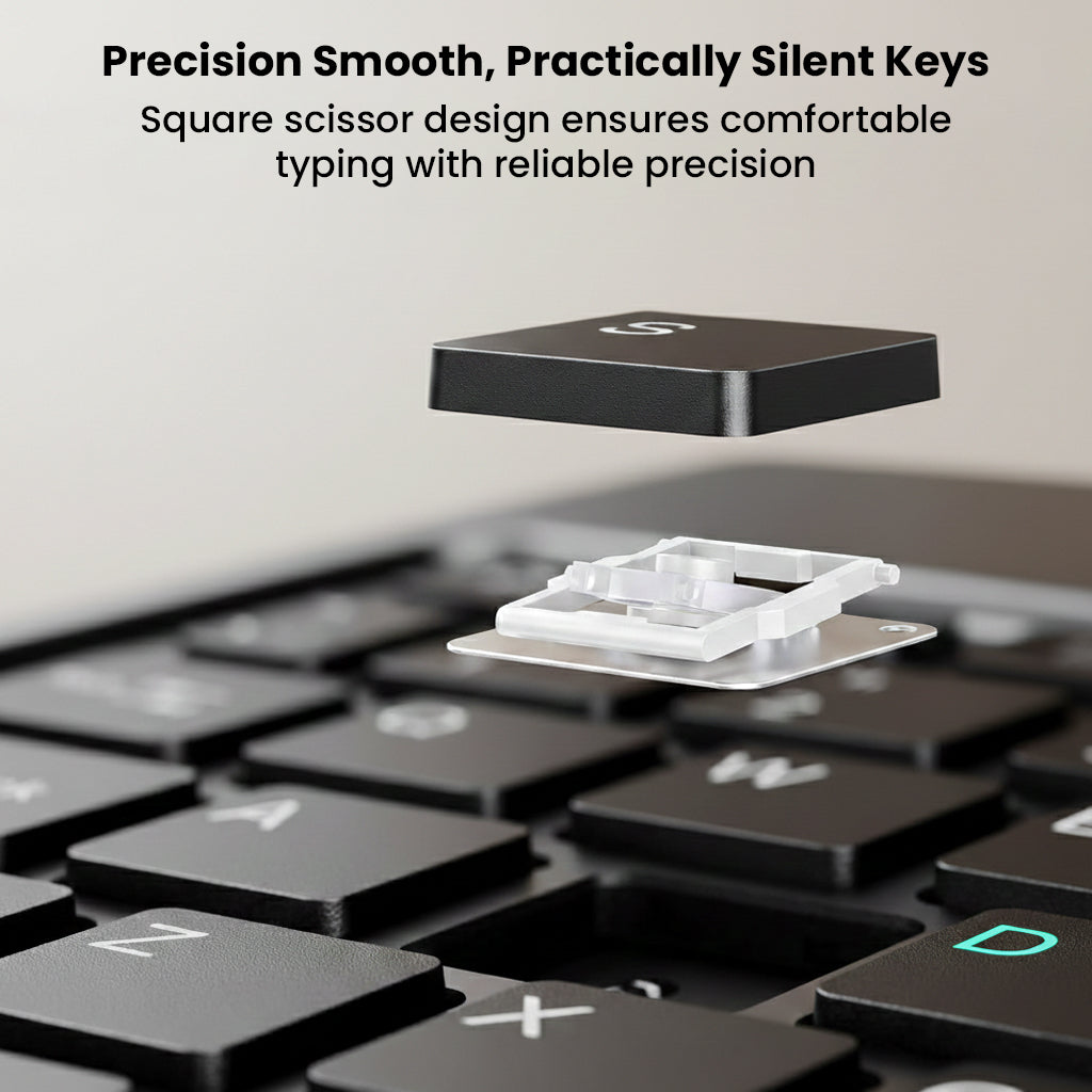 Silent keys on Galaxy Tab S11 Ultra keyboard with precise scissor switch
