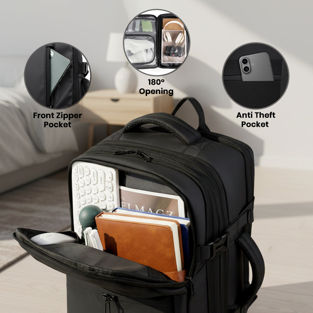 TECPHILE – VacuPack Travel Vacuum Backpack 30-42L Expandable Laptop Bag