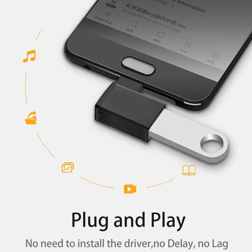 TECPHILE USB OTG Adapter offers plug-and-play functionality for smartphones and USB drives with no driver installation needed.