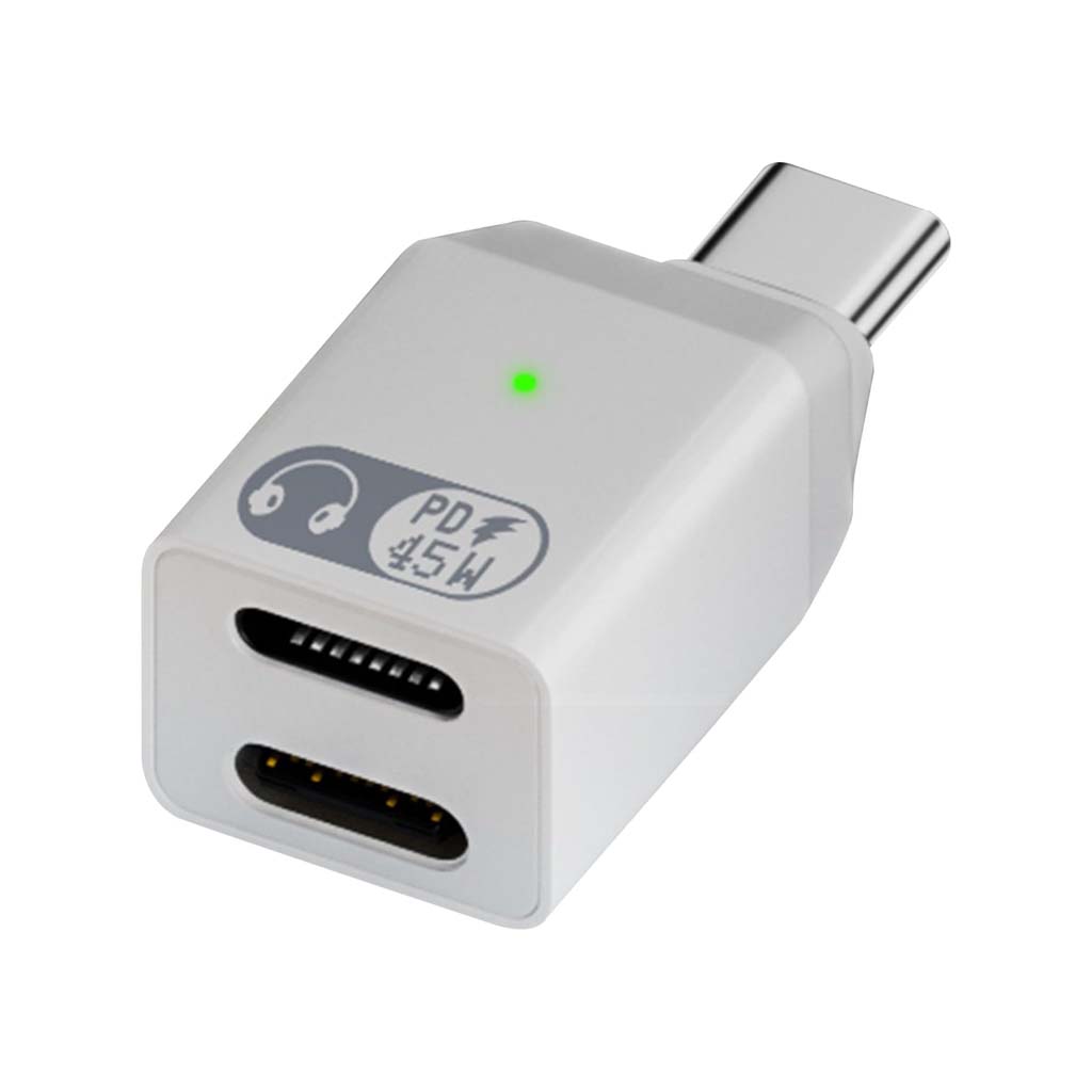 TECPHILE- 2-in-1 Type-C to Lightning Headphone Adapter with 45W Fast Charging