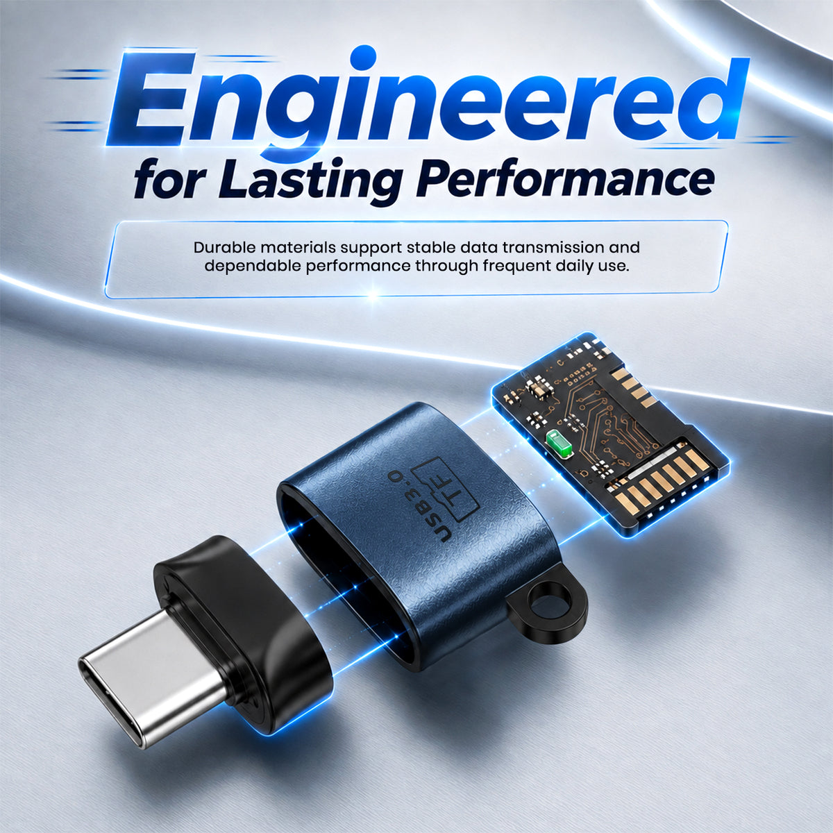 TECPHILE Type C to MicroSD Card Reader OTG Adapter with with USB 3.0 Super Speed