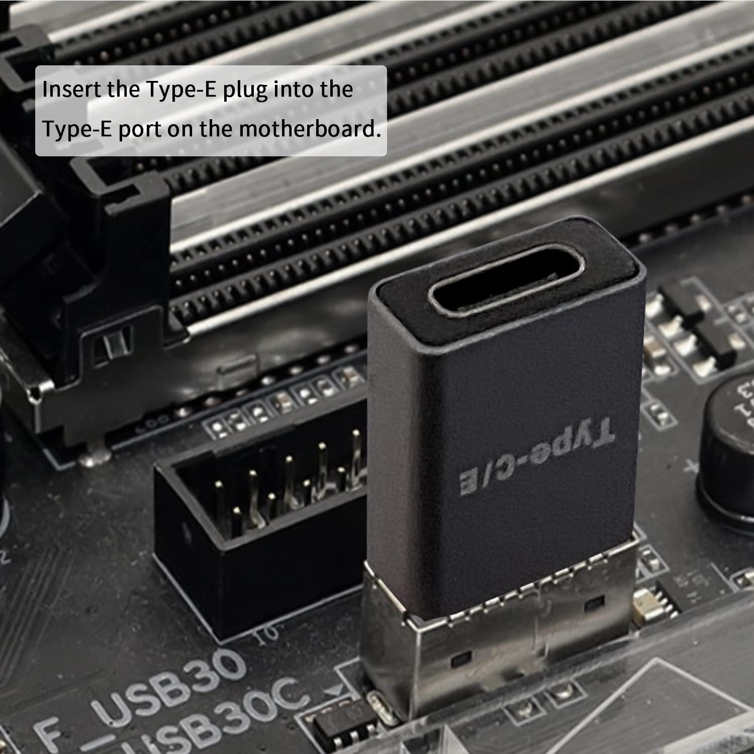 TECPHILE- USB Type-E Male to USB-C Female Front Panel Adapter