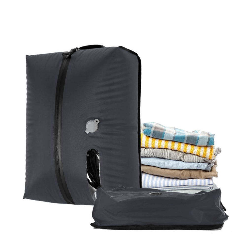 Waterproof vacuum storage bag with clothes and electric pump