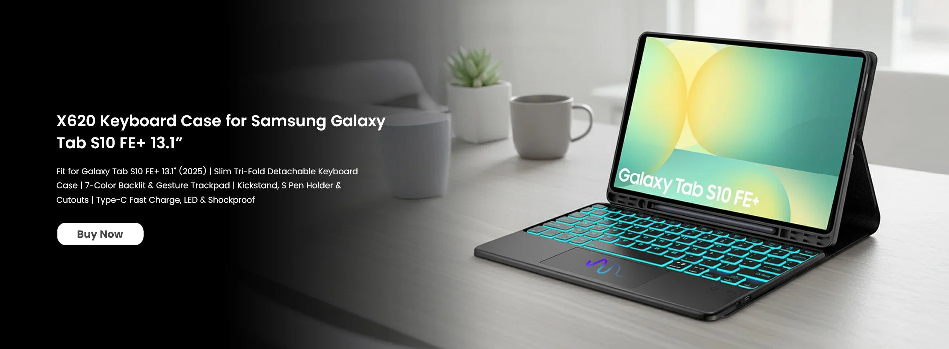 Keyboard Case for Samsung Galaxy Tab S10 FE+ 13.1