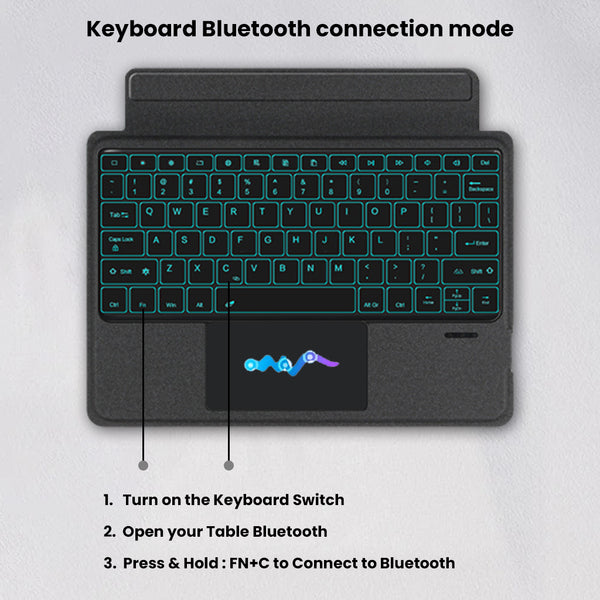 YJ-S9+ keyboard case for Samsung Galaxy S9 Plus/ S9 FE Plus 12.4” - 4