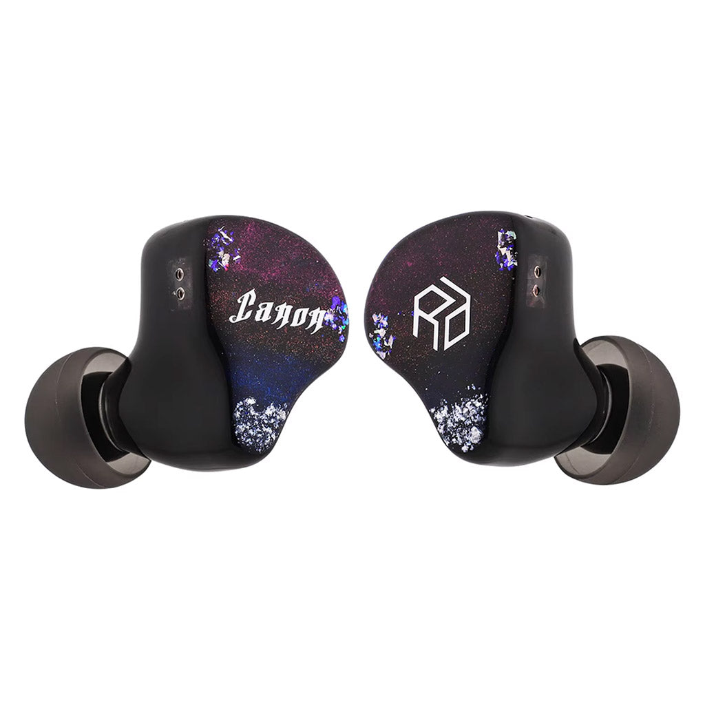 Yanyin Canon II Five Drivers Hybrid IEMs with artistic faceplates and dual-pin connectors, ideal for audiophiles and musicians.