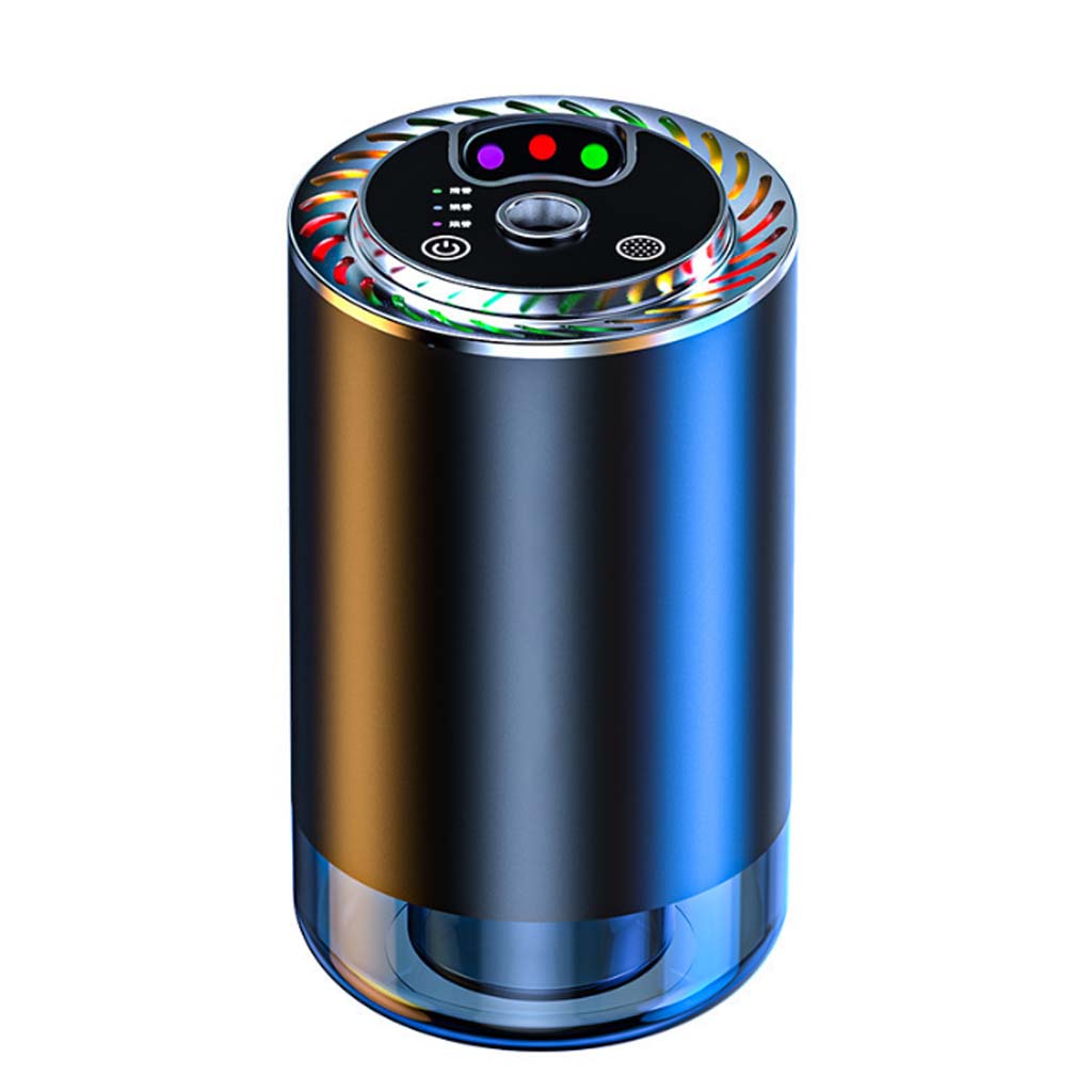 Z11-B Car Air Freshener Diffuser with sleek black and blue design, RGB lighting, and smart control panel.