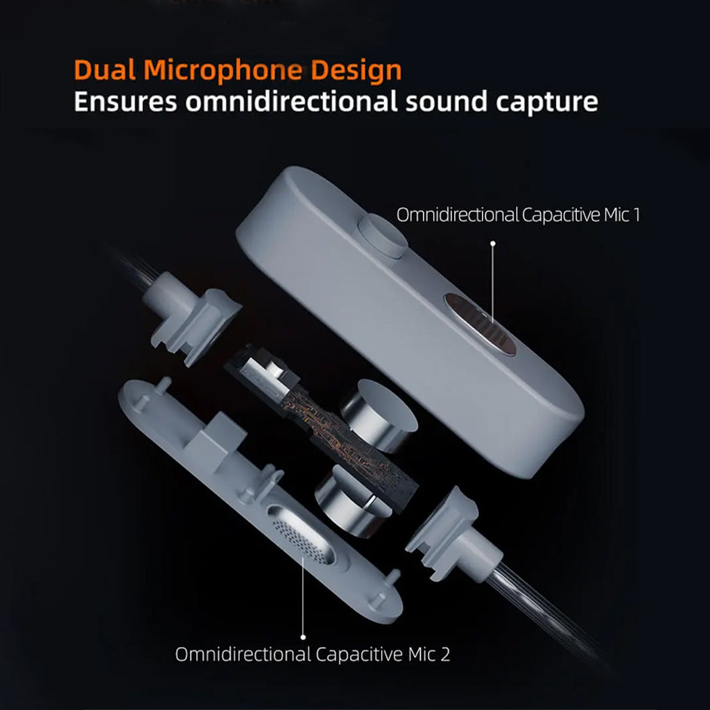 KZ M2 Cable with Mic - Upgrade Audio | 3.5mm & Type-C, dual omnidirectional mic design ensures 360° sound pickup for calls and recordings.