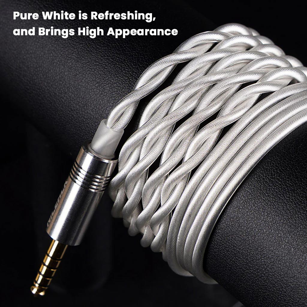 NICEHCK SnowCat Silver Plated-OCC Upgrade Cable for IEM white
