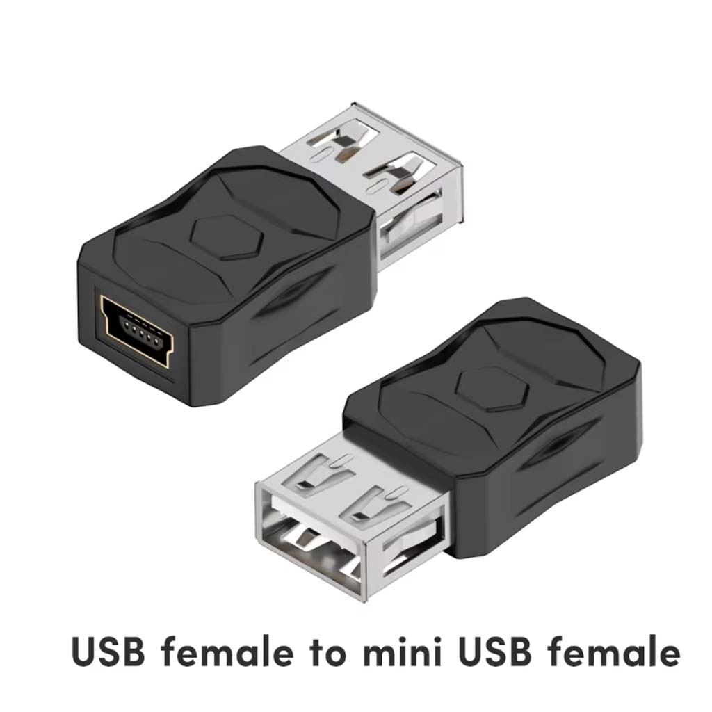 TECPHILE USB female to mini USB female adapter from the 14-in-1 converter set, ideal for connecting legacy devices to modern ports.