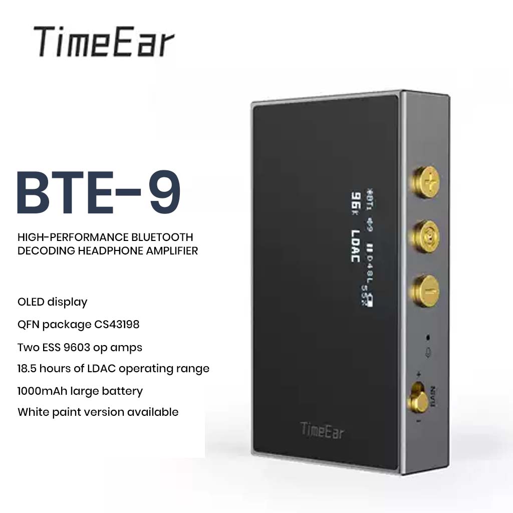 TimeEar- BTE 9 CS43198 DAC + Dual ESS9603 Amp Bluetooth DAC/Amp