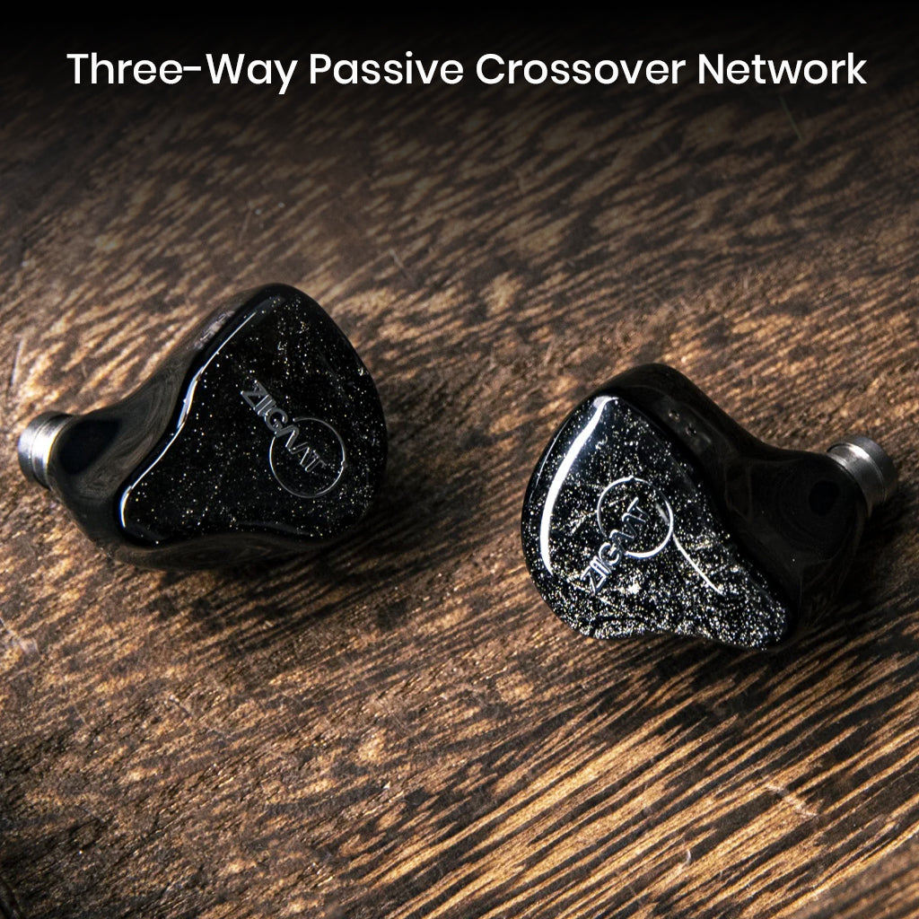 ZiiGaat Lush IEM Black NoMic 3.5mm 3-WAT PASSIVE CROSSOVER