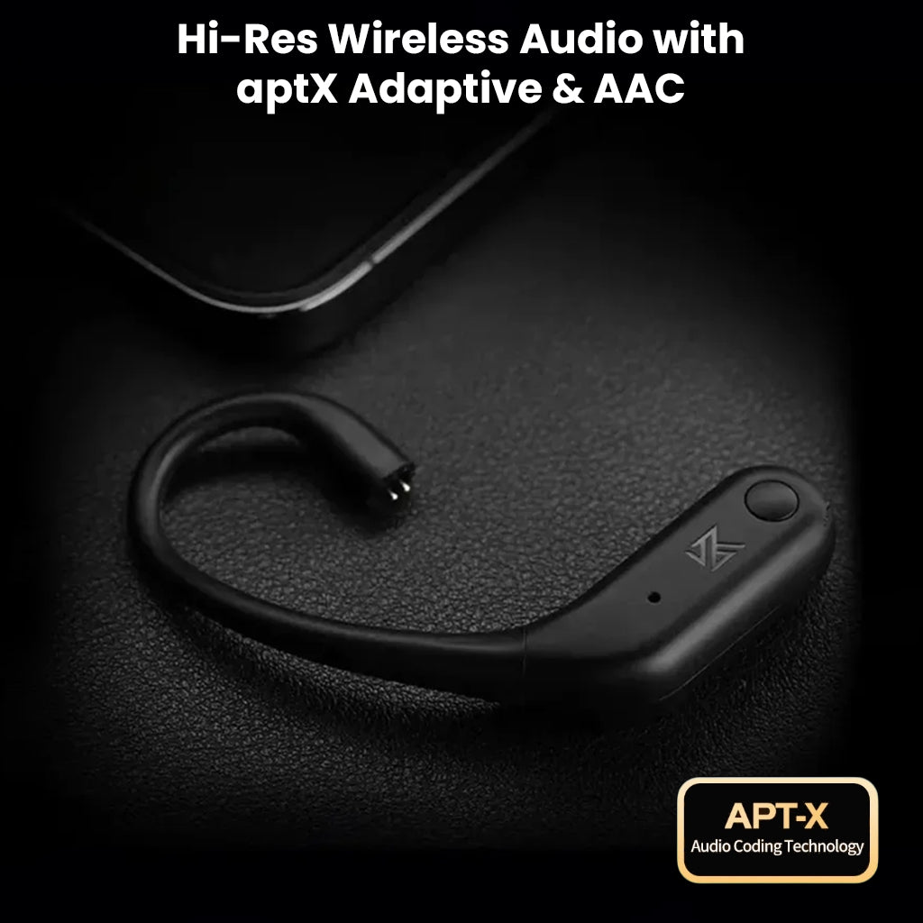 KZ AE01 PRO TWS Adapter featuring aptX Adaptive and AAC for high-resolution wireless audio, ideal for immersive listening experiences.