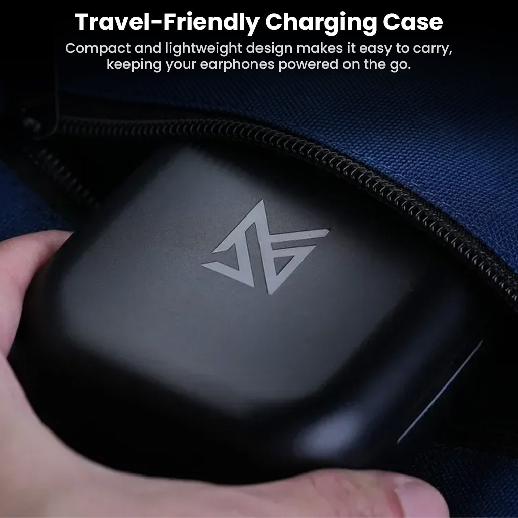 Compact charging case for KZ AE01 PRO TWS Adapter, travel-friendly and lightweight for convenient on-the-go earphone power.