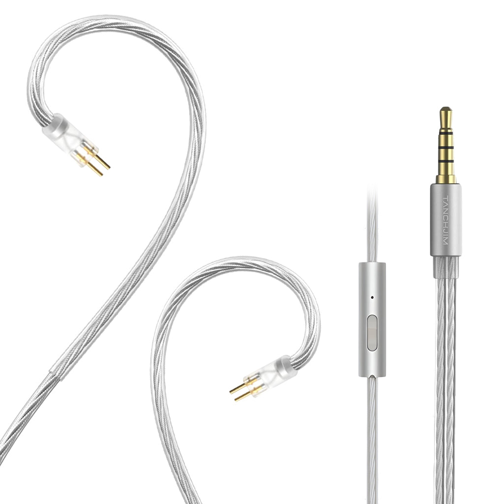 TANCHJIM - Bunny Replacement Cable for In Ear Monitor with 0.78mm 2-pin connectors and gold-plated 3.5mm plug for high-fidelity audio.
