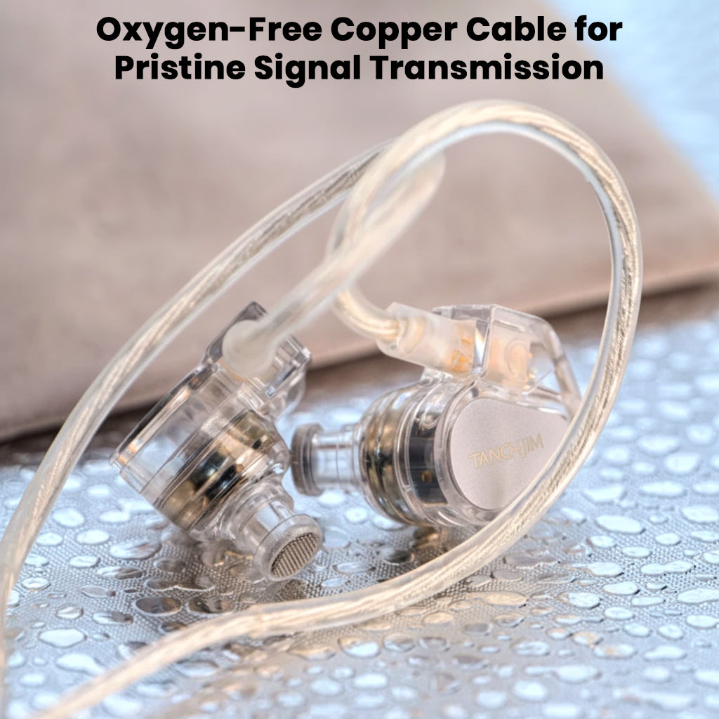 TANCHJIM - Bunny Replacement Cable uses oxygen-free copper for superior signal transmission and enhanced audio clarity in IEMs.