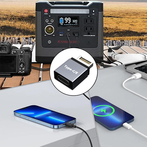 TECPHILE- USB Type-E Male to USB-C Female Front Panel Adapter - 6