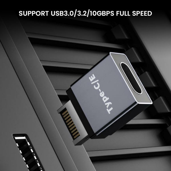 TECPHILE- USB Type-E Male to USB-C Female Front Panel Adapter - 3