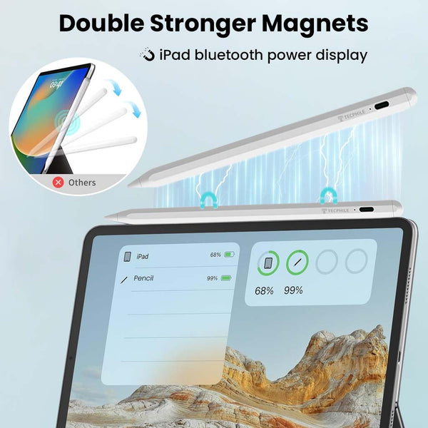 TECPHILE 314A Bluetooth iPad Pencil for 2018 2025 Models - 7
