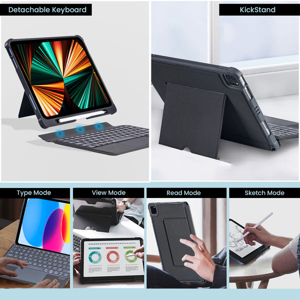 T5507D Keyboard Case for iPad Air 11 M3, M2 /5th Gen and iPad Pro 11 inch 2022 - 4