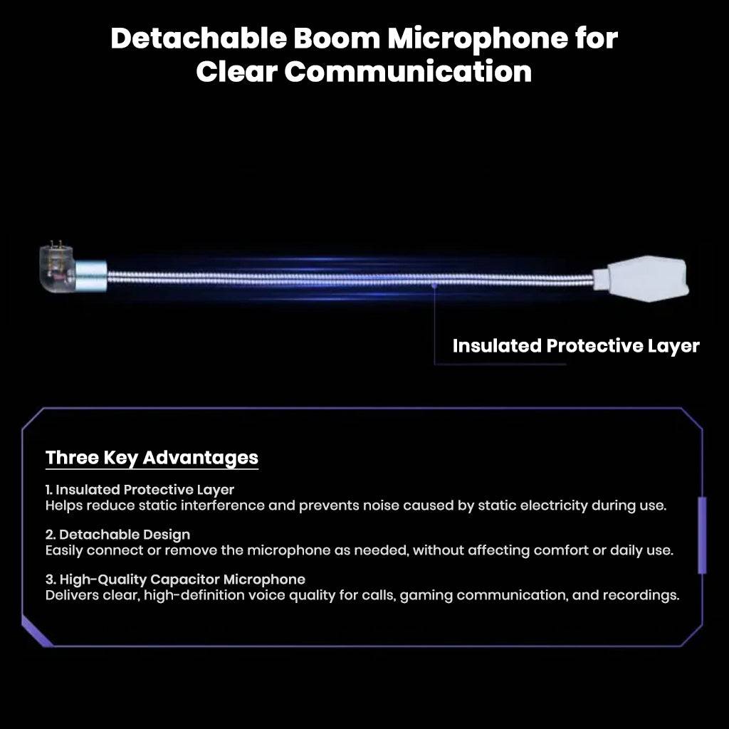 Detachable ENC boom mic for EPZ G30 IEM with insulated protective layer and high-quality capacitor for clear communication.