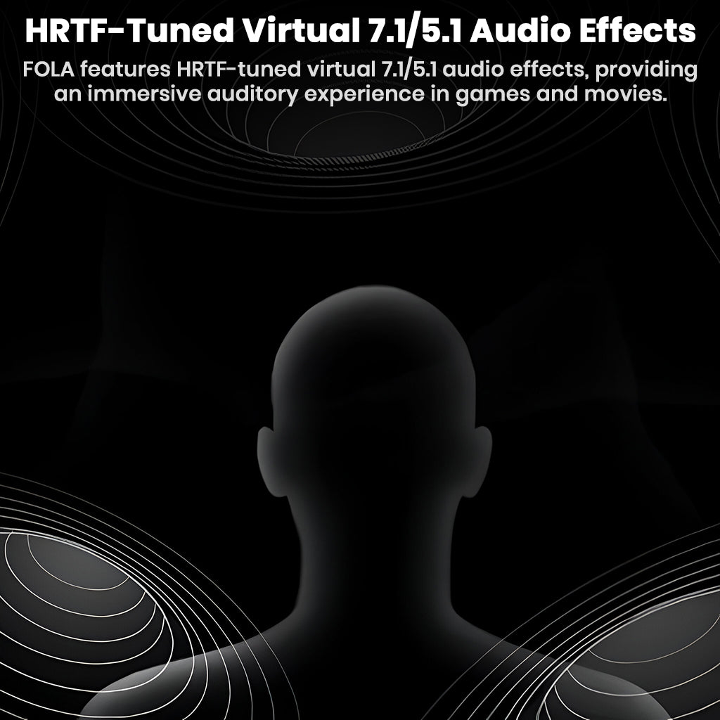 HRTF-tuned virtual 7.1/5.1 audio effects in TANCHJIM FOLA IEM for immersive surround sound in gaming and movie experiences.